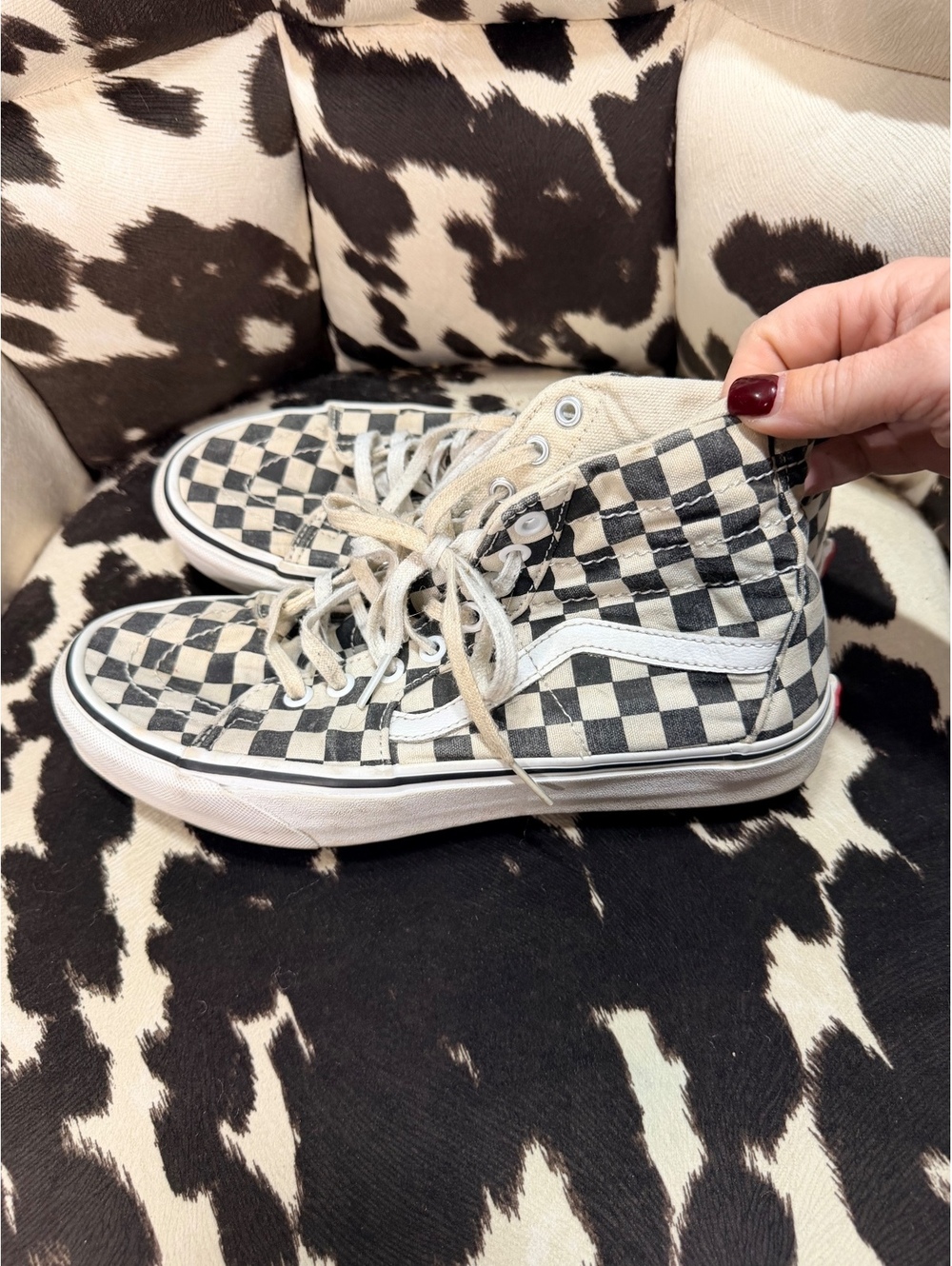 Vans Sk8-Hi Checkerboard High Top Sneakers Size 7.5 Men / 9 Women